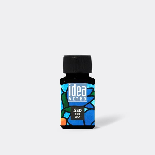 фото Краска лаковая по стеклу maimeri idea vetro, черный 60мл