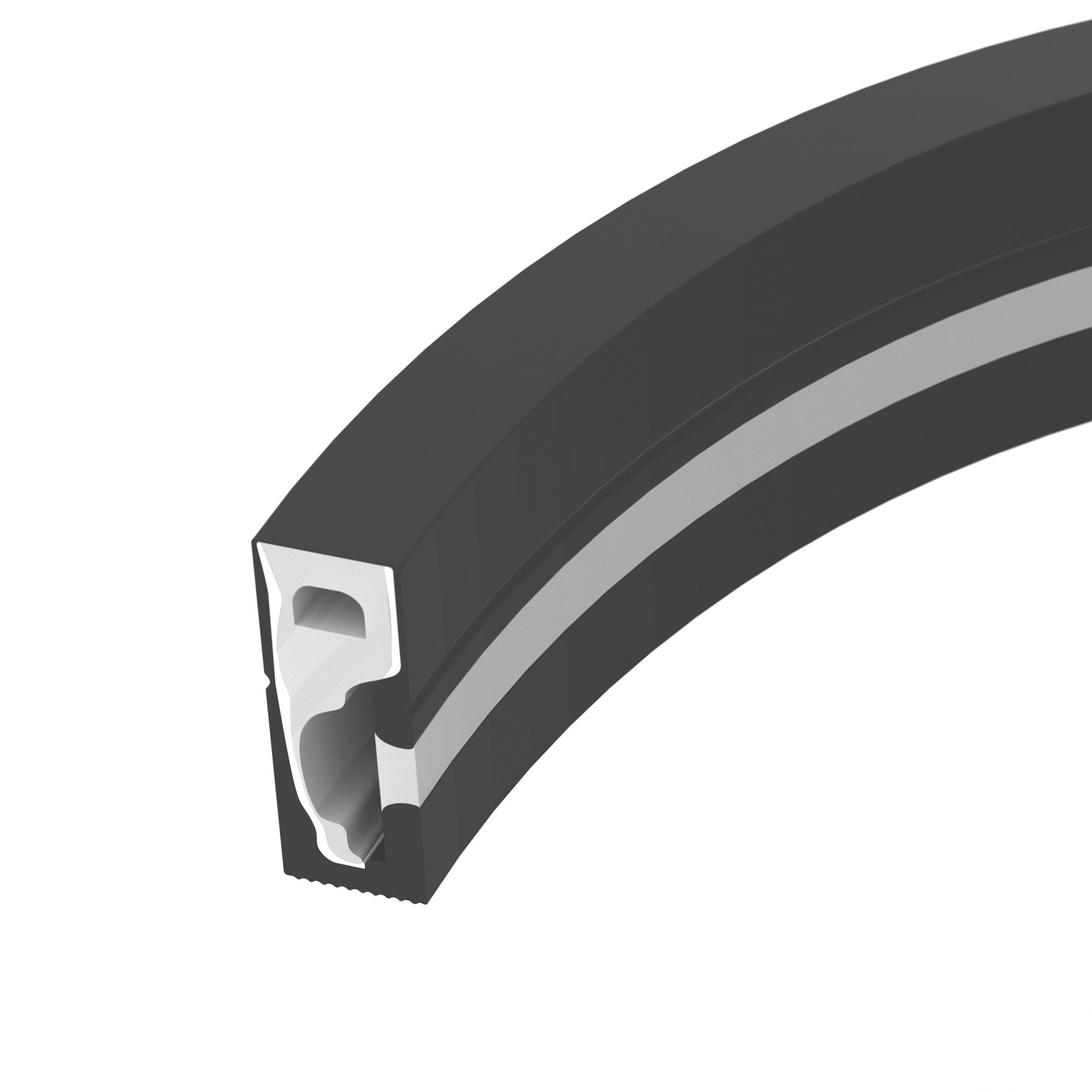 фото 045842 Силиконовый профиль WPH-FLEX-0616-SIDE-S9-5m FULL BLACK (Arlight, Силикон)