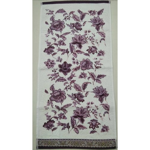 Полотенце махровое Япония 34x68 Sunvim белый цветы 400грм хлопок 396₽