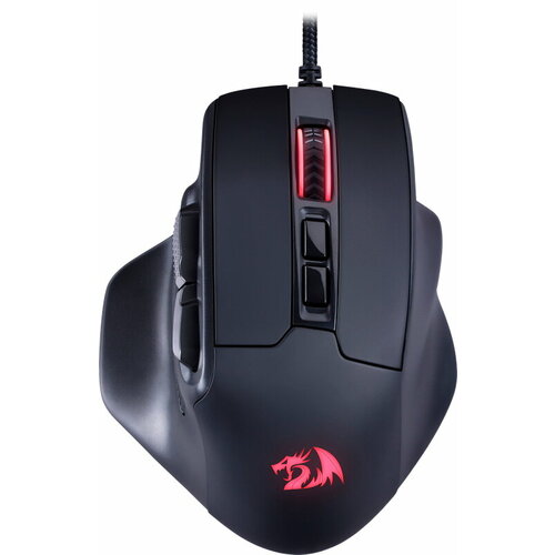 мышь redragon sniper pro m801p rgb Игровая мышь REDRAGON BULLSEYE чёрная (USB, Pixart P3327, Huano, 8 кн, 12400 Dpi, RGB подсветка)