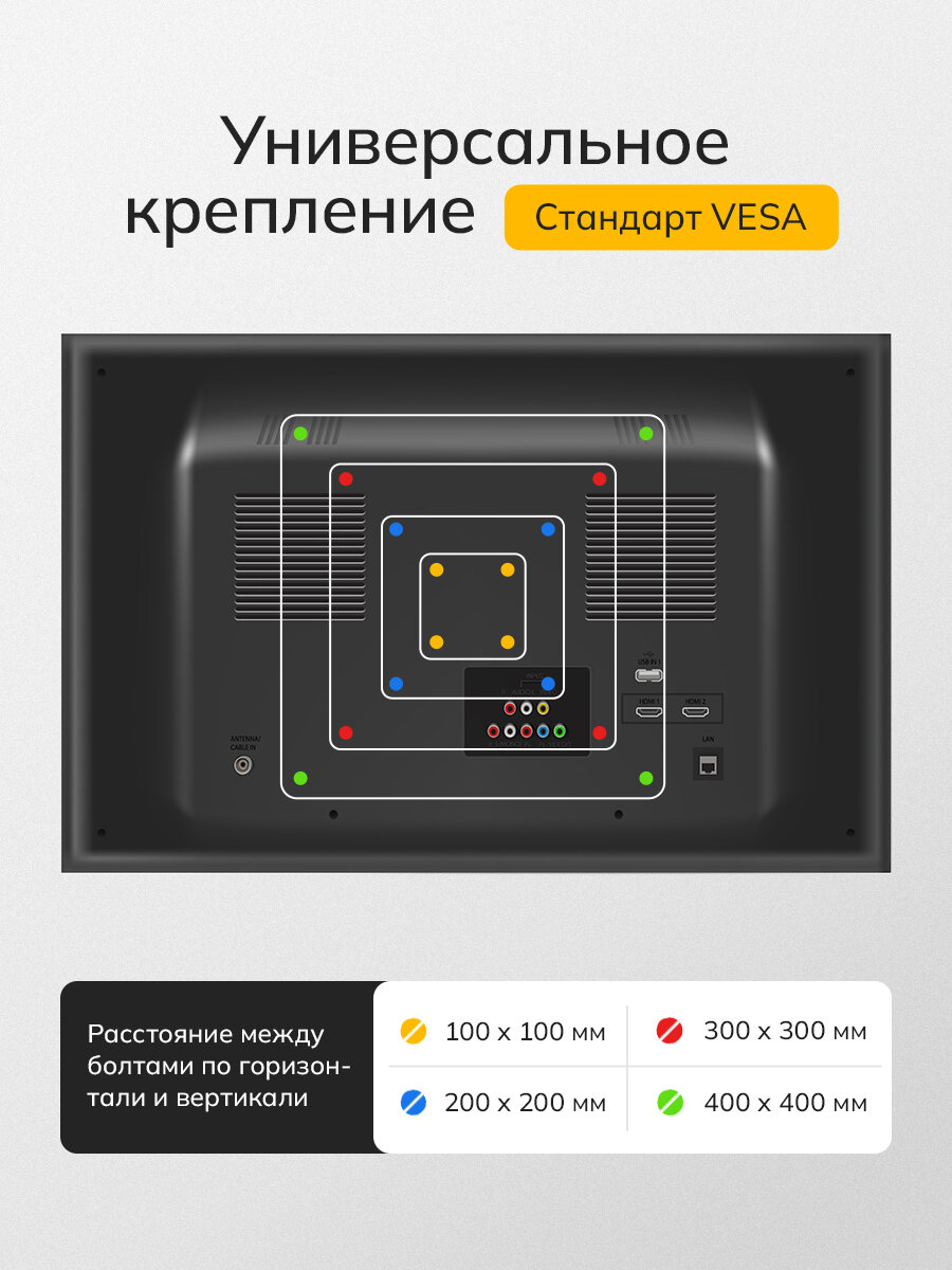 Кронштейн для телевизора 26" - 55", наклонный, фиксированный, универсальный