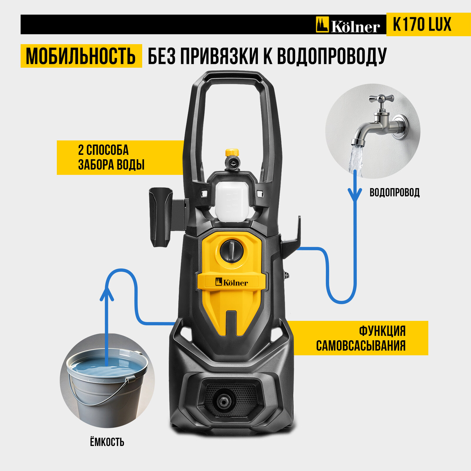 Мойка высокого давления K170 LUX с щекой и фильтром - фотография № 6