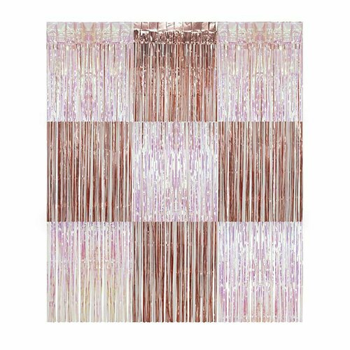 фото Занавес "дождик микс" роза голд diy, роза голд, перламутровый / 1,2*0,9 м, 1 шт holiville