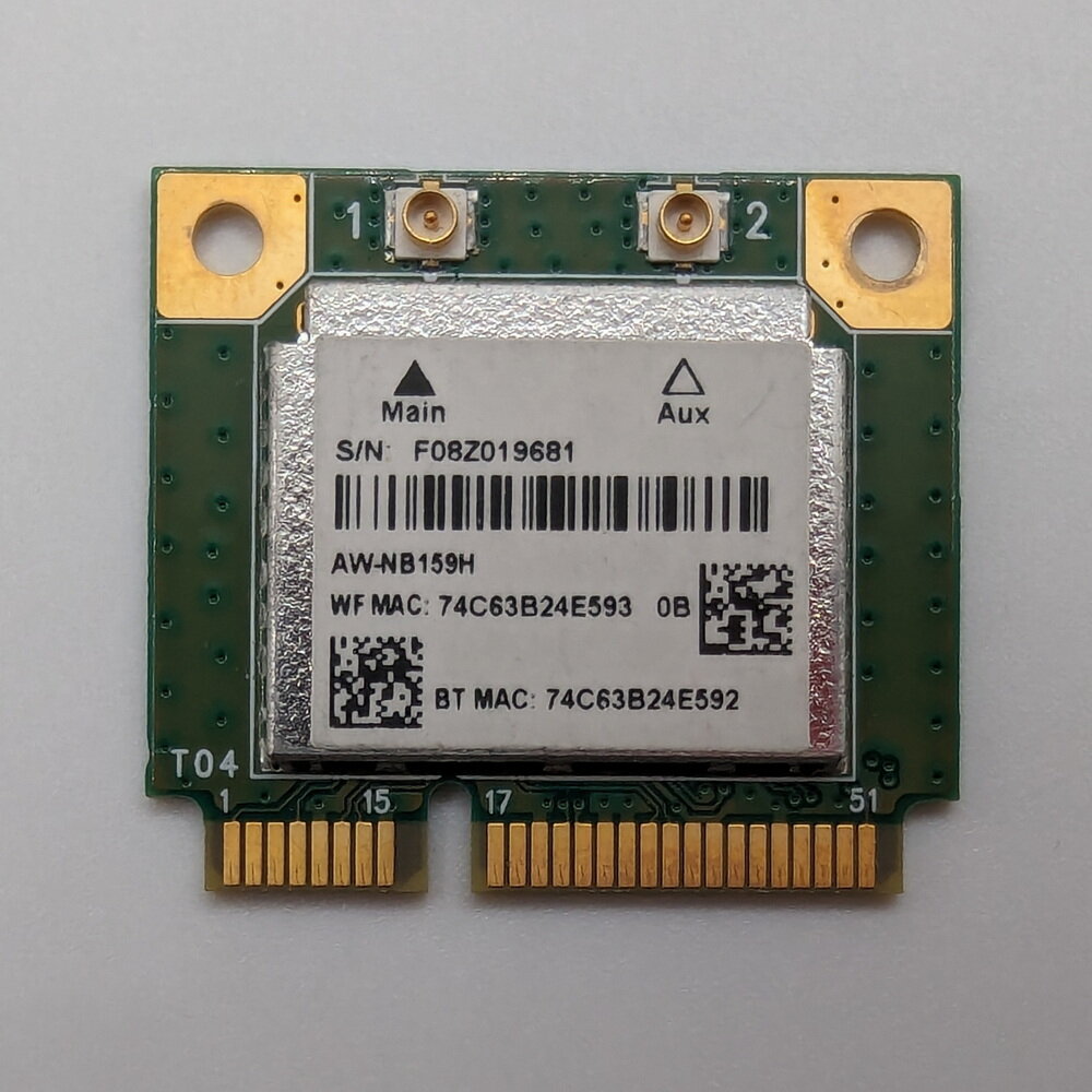 WiFi + Bluetooth модуль AW-NB159H RTL8723BE Realtek 802.11n 2.4GHz 300 MB/s