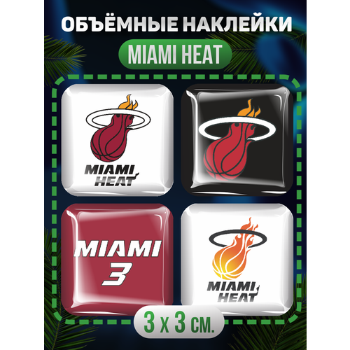 Наклейки на телефон 3D стикеры Miami Heat
