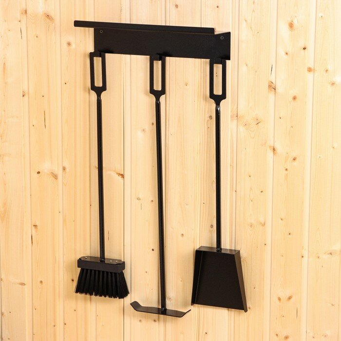 фото Каминный набор, настенный с полкой "Лофт" 600*150 мм,