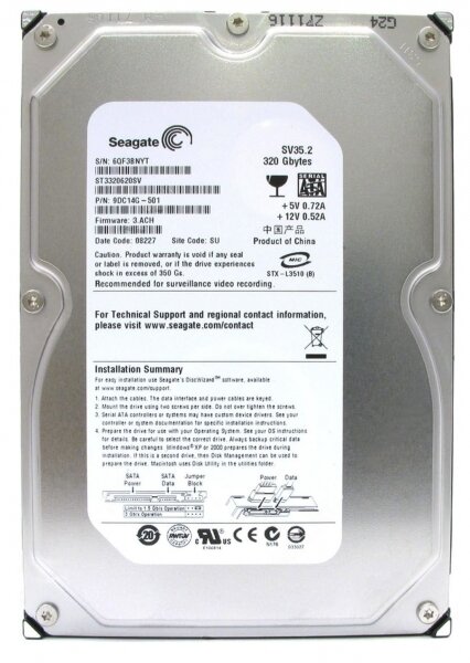 Жесткий диск Seagate 9DC14G 320Gb SATAII 3,5" HDD