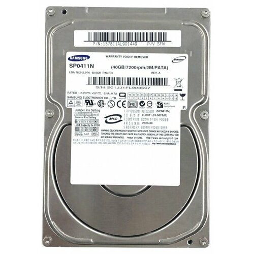 Жесткий диск Samsung SP0411N 40Gb 7200 IDE 3.5 HDD