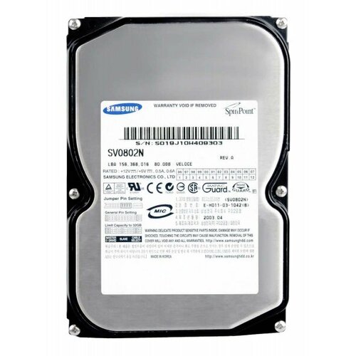 Жесткий диск Samsung SV0802N 80GB 5400 IDE 35 HDD 3965₽