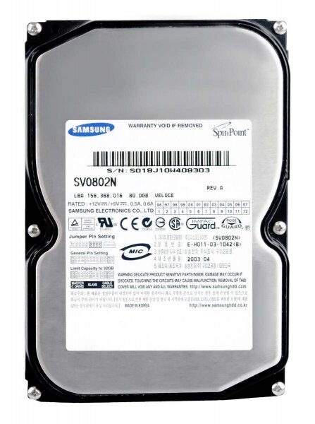 Жесткий диск Samsung SV0802N 80GB 5400 IDE 3,5" HDD