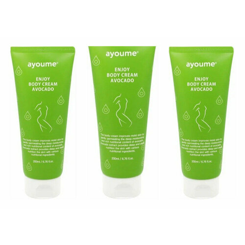 Крем для тела с экстрактом авокадо Ayoume Enjoy Mini Body Cream Avocado , 200 мл, 3 шт.