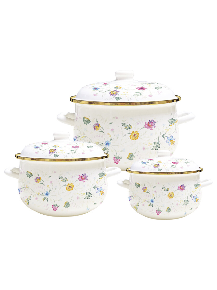 фото Набор кастрюль VELLEZZA WHITE VZ-1002WT, 2л/4.5л/6.5л