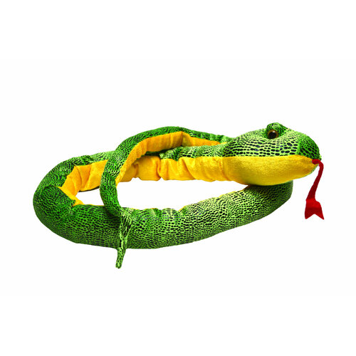 Игрушка мягкая Змея цвет зеленый черный 139 см 199₽