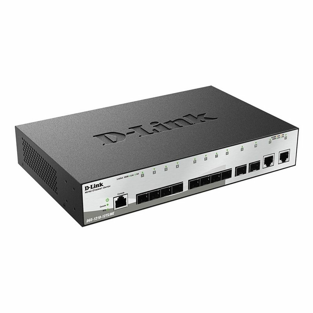 Коммутатор D-Link DGS-1210-12TS/ME/B1A, Managed Gigabit Switch with 10 Ports 1000Base SFP + 2 Ports 10/100/1000Base (DGS-1210-12TS/ME/B1A)