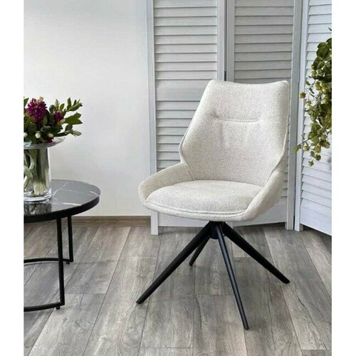 Стул OLAF 360 град. поворот. RAVEN22 Бежево-белый, ткань / Черный