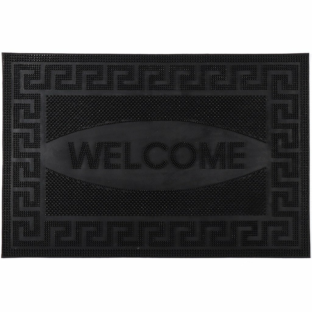 Коврик придверный 40х60 см прямоугольный ПВХ латексная пропитка черный Welcome 92008