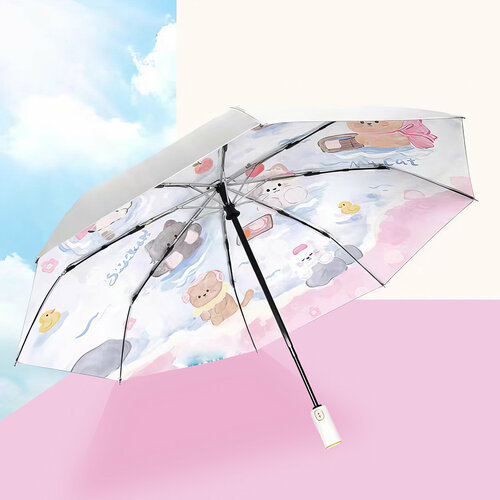 Мини-зонт Белоснежка серый черный белый 2160₽