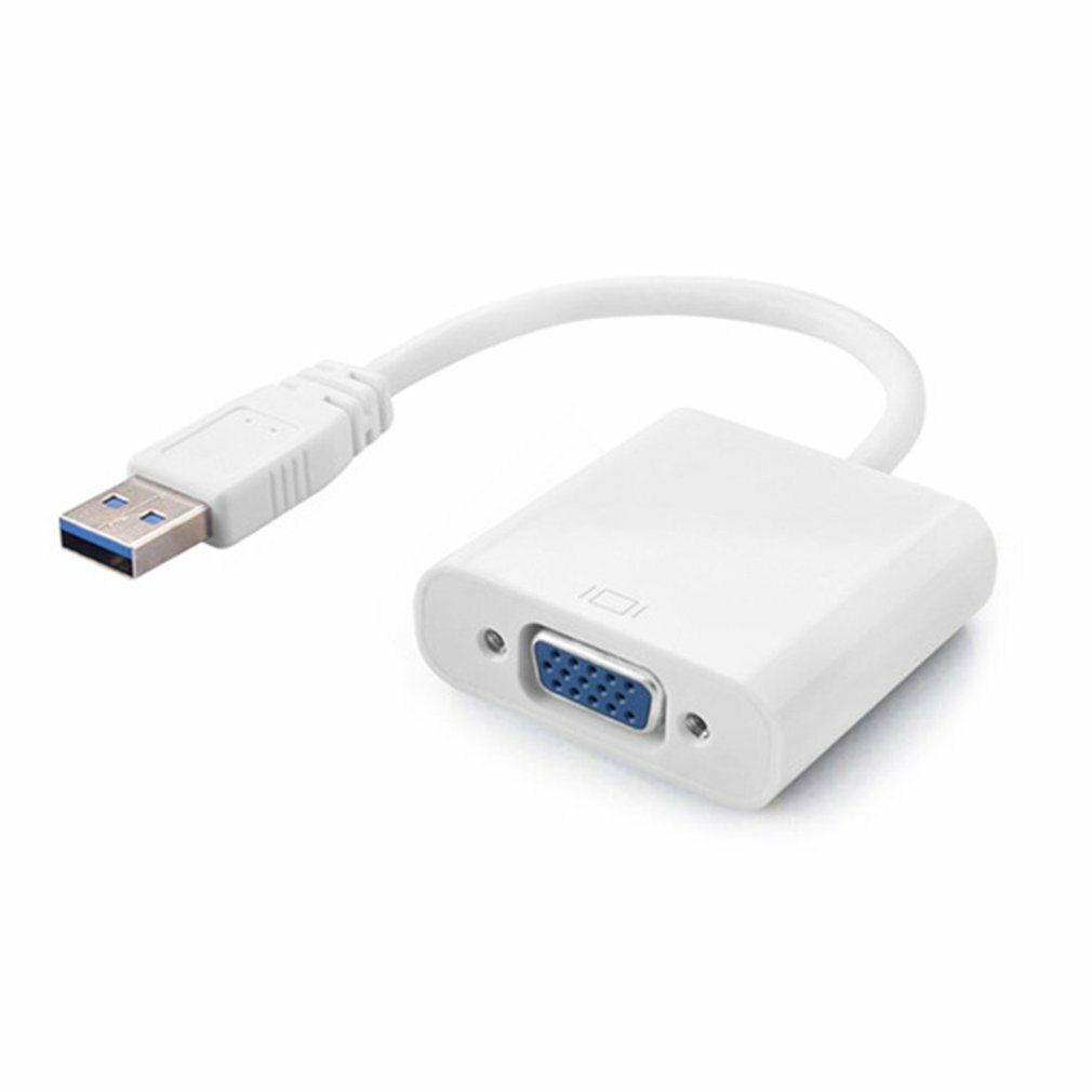 Кабель-адаптер, USB 3.0, VGA, для портативных ПК, Windows 7/8/10, белый
