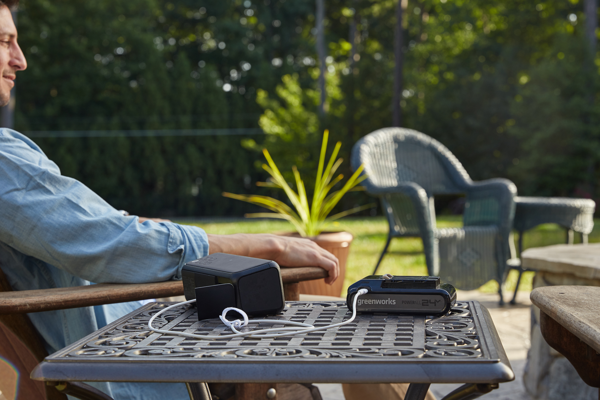 Аккумулятор Greenworks Арт. 2940407, 24V, 4Ач, с двумя USB-C разъемами — фото 1