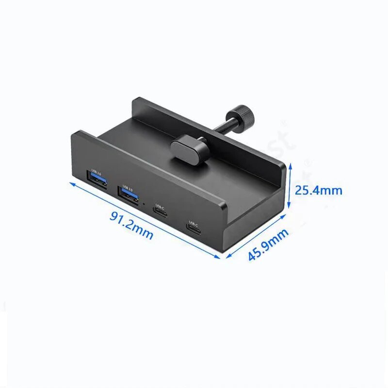 USB 3.0 хаб jiansu 4 порта, 2usb 2typeC black