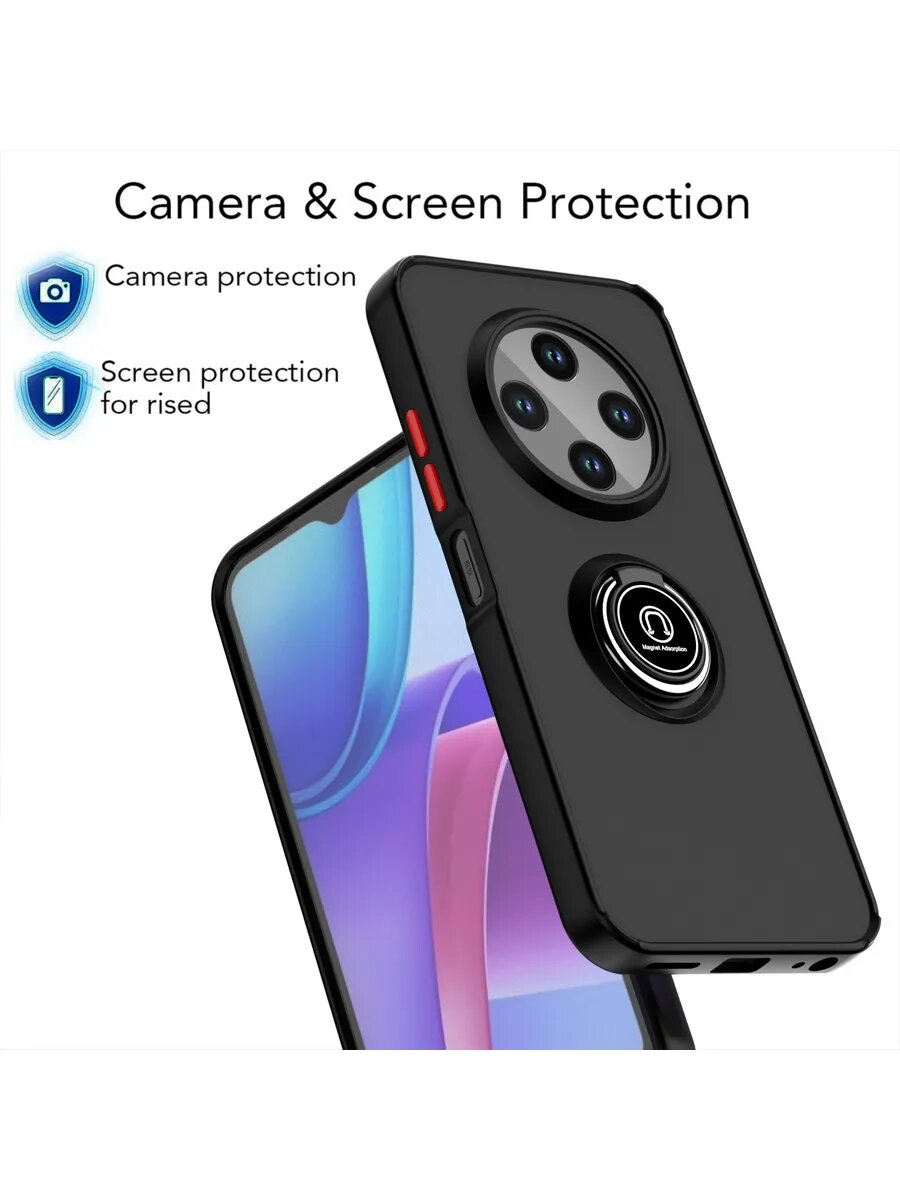Чехол О'кейси, силикон, для Tecno Spark 30C, защита камеры, магнитный, прозрачный, красный — фото 1