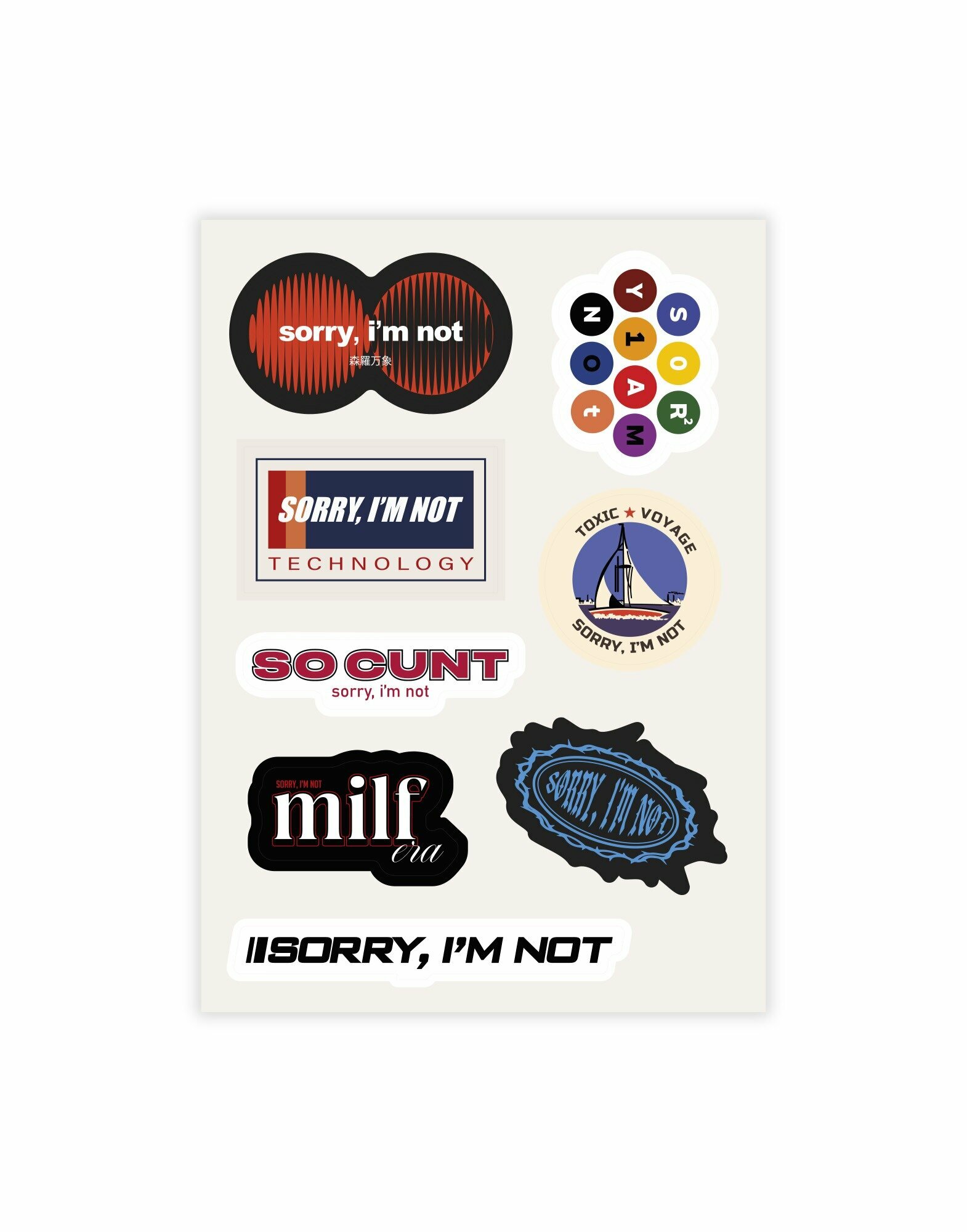 Стикерпак FW24/25 SORRY, I'M NOT™
