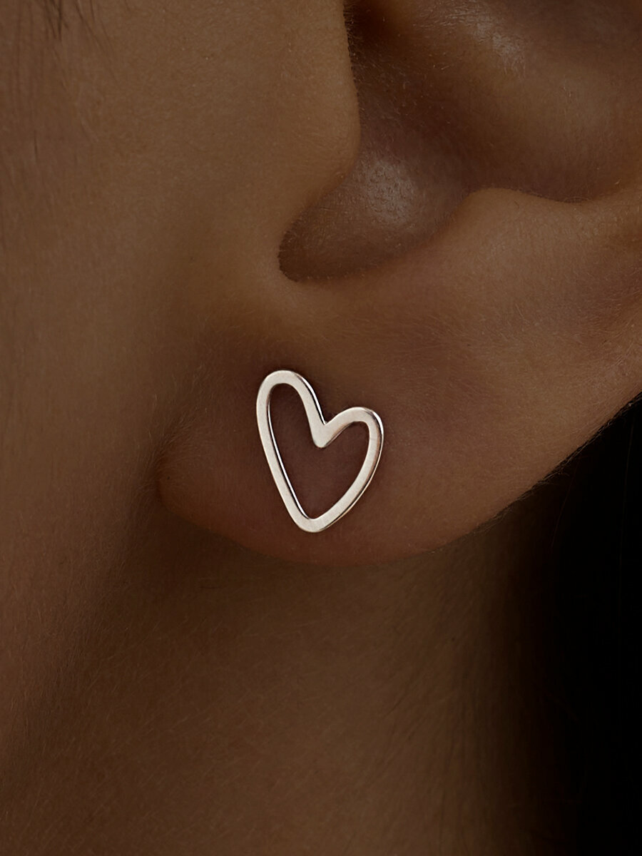 Серьги пусеты Ювелир Карат серебро 925 проба родирование размер 6 мм длина 1 см  серебристый