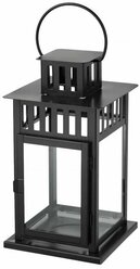 Фонарь для свечи IKEA BORRBY, черный, высота 28 см, ширина 15 см