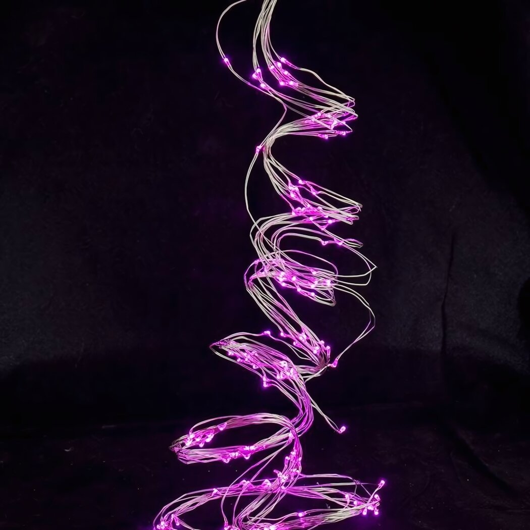 Электрогирлянда «Зима красавица» 200 LED розовая 2 м проволока металл/пластик статичный свет