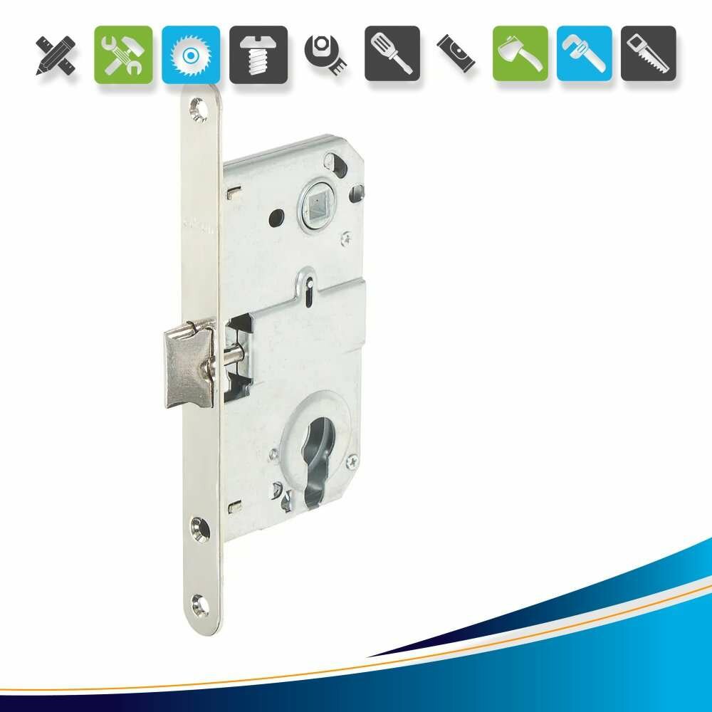 Защёлка под цилиндр под ключ EDS-50-85 KEY с ключом сталь цвет никель