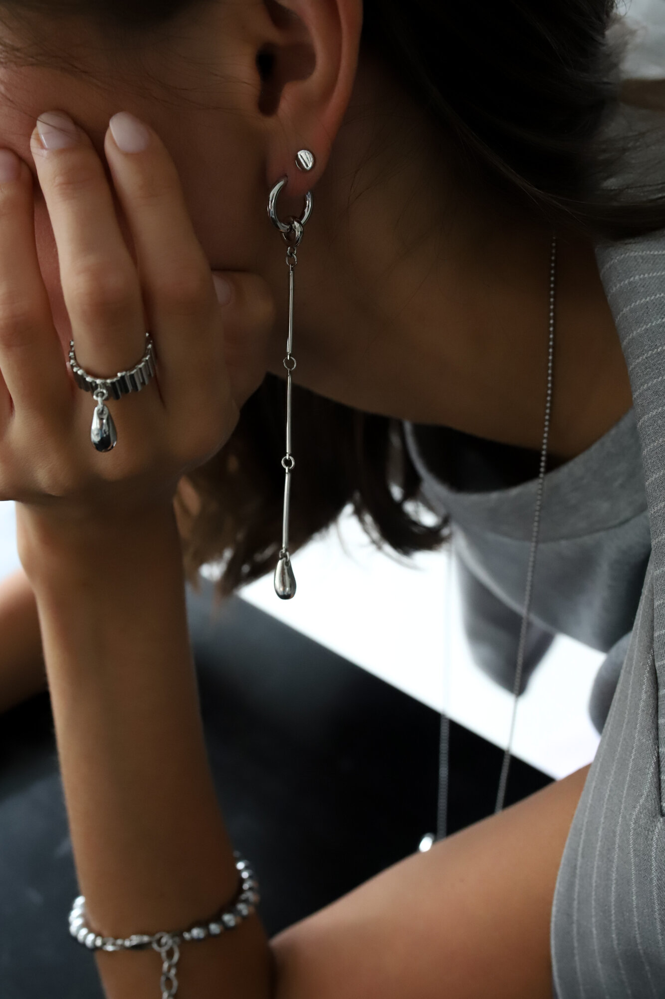 Серьги Hitrospletenia, серебристый — фото 1