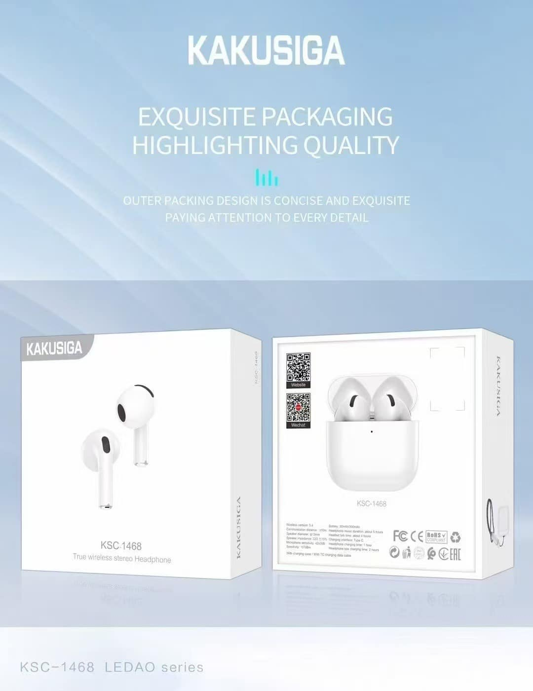 Наушники KAKUSIGA KSC-1468 беспроводные наушники Bluetooth, Premium