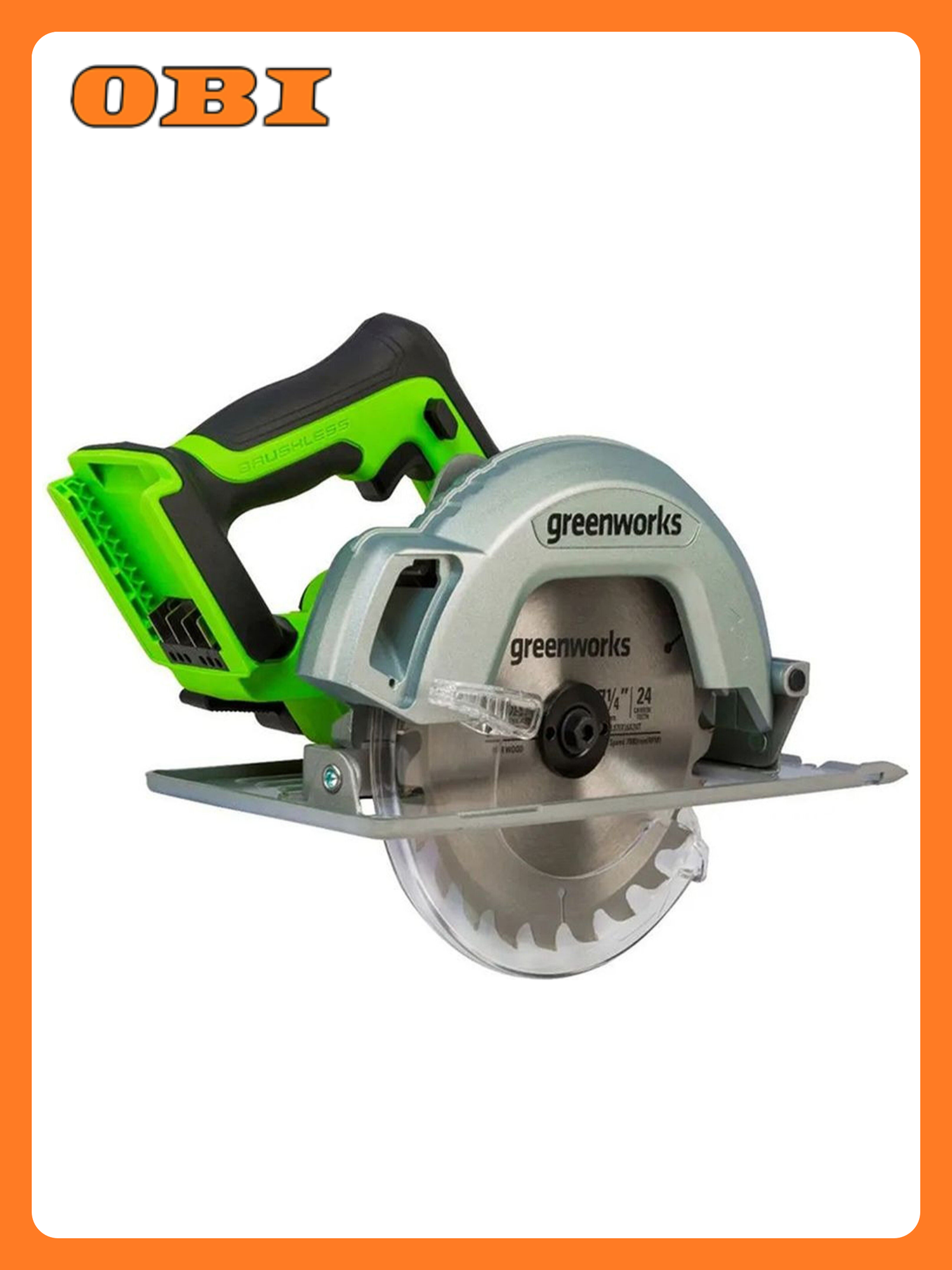 Пила циркулярная аккумуляторная Greenworks GD24CS 24 В без АКБ и З/У (1500907)