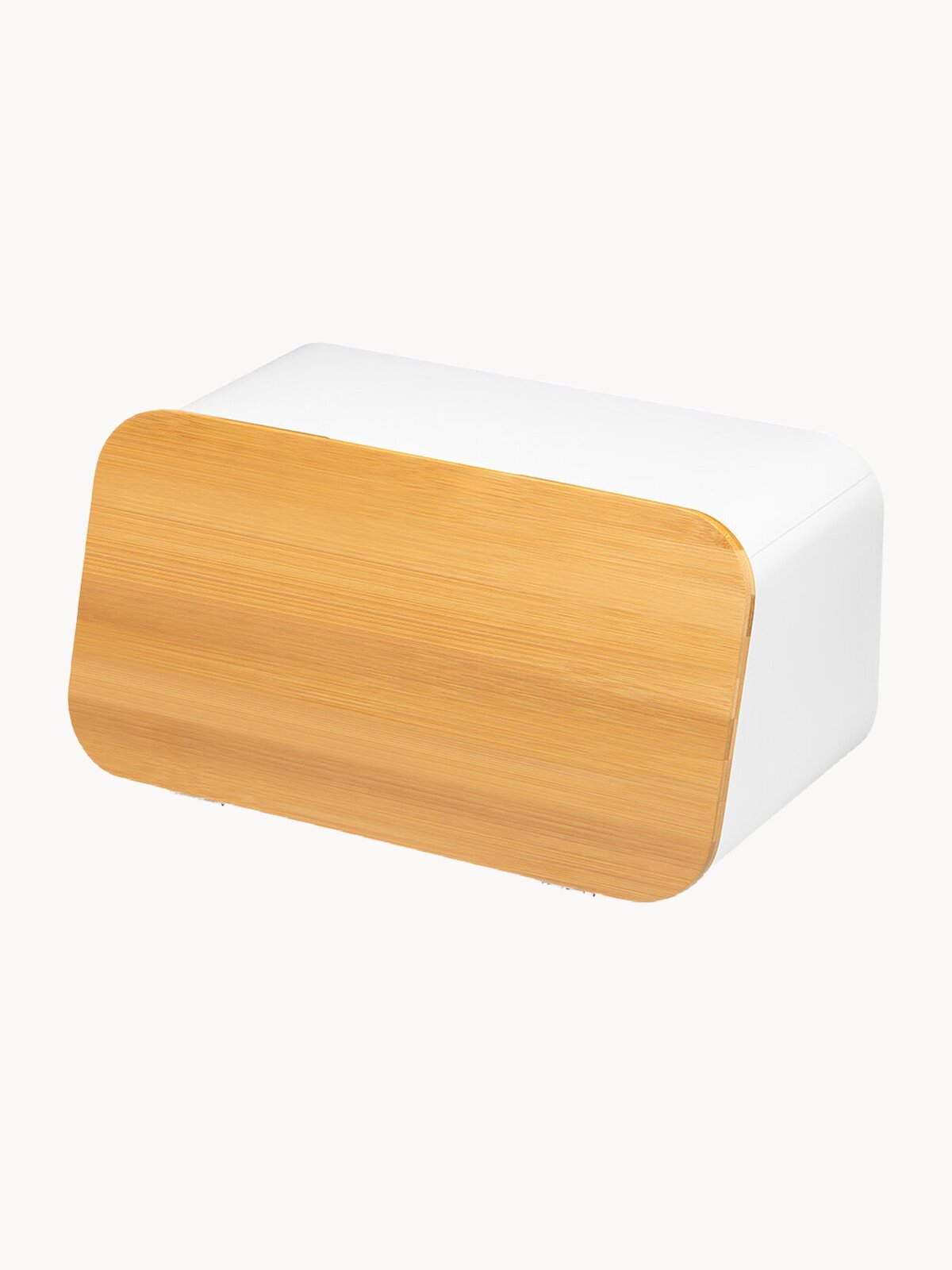 Хлебница 34х19х19 см Elan Gallery Белая с бамбуковой крышкой-доской