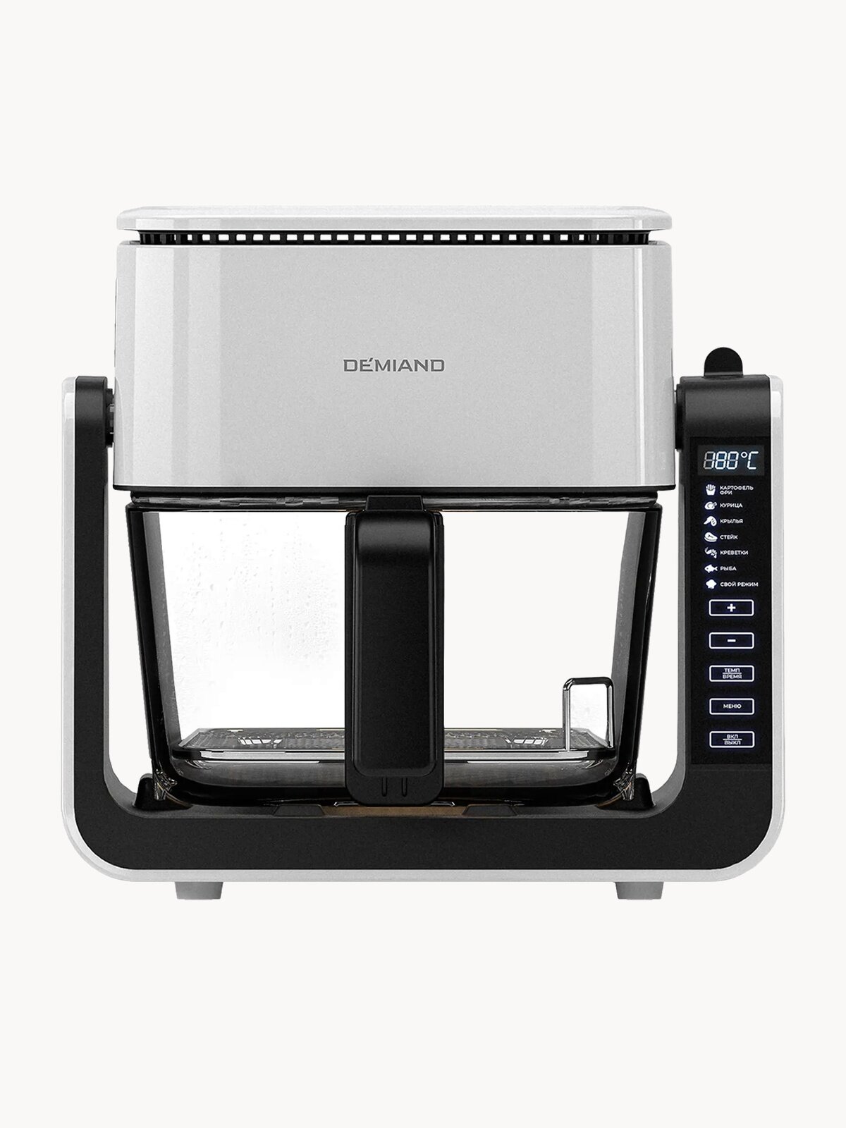 Комбинированный Аэрогриль Трансформер DEMIAND COMBO с уникальным механизмом FLIP-UP, белый