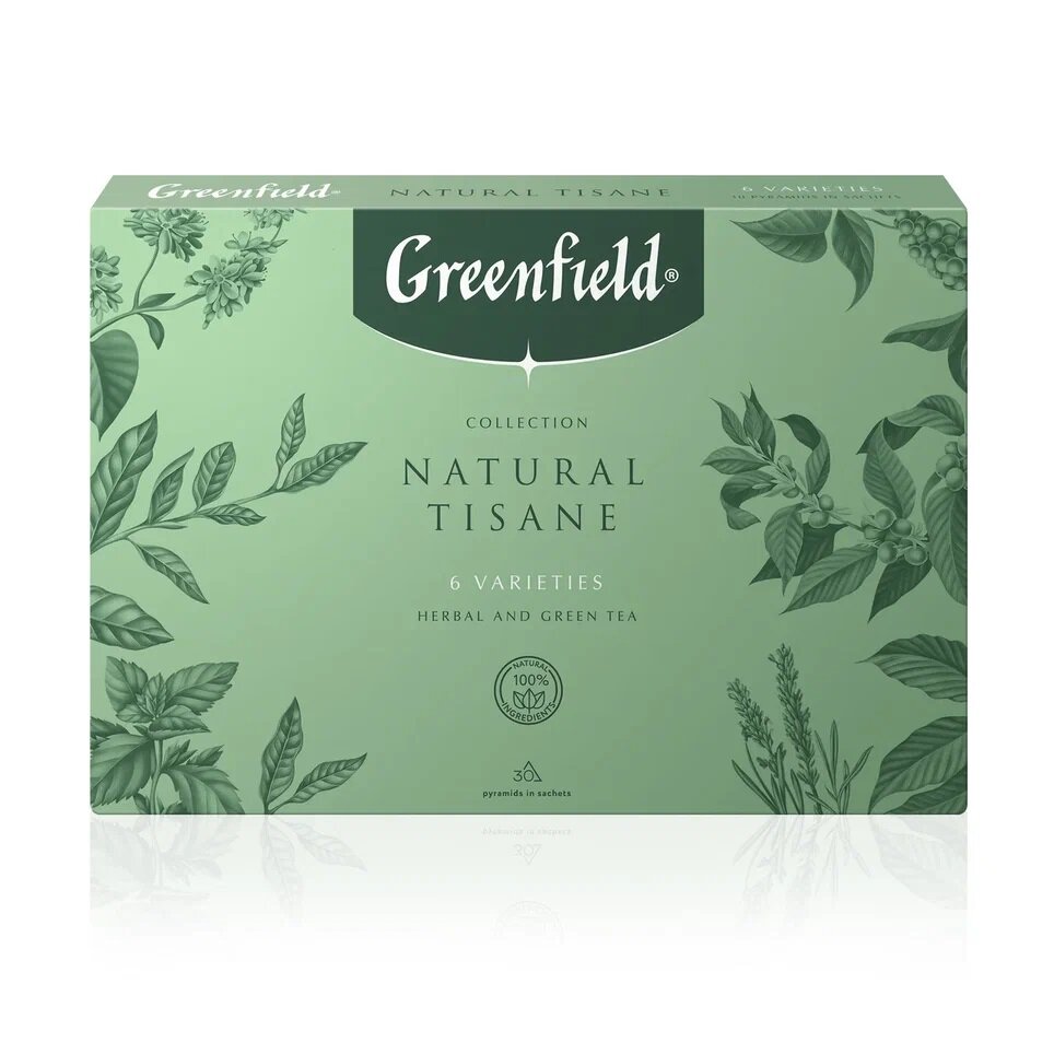 Чай ассорти Greenfield Natural Tisane 6 видов пакетированный, 30 пак.