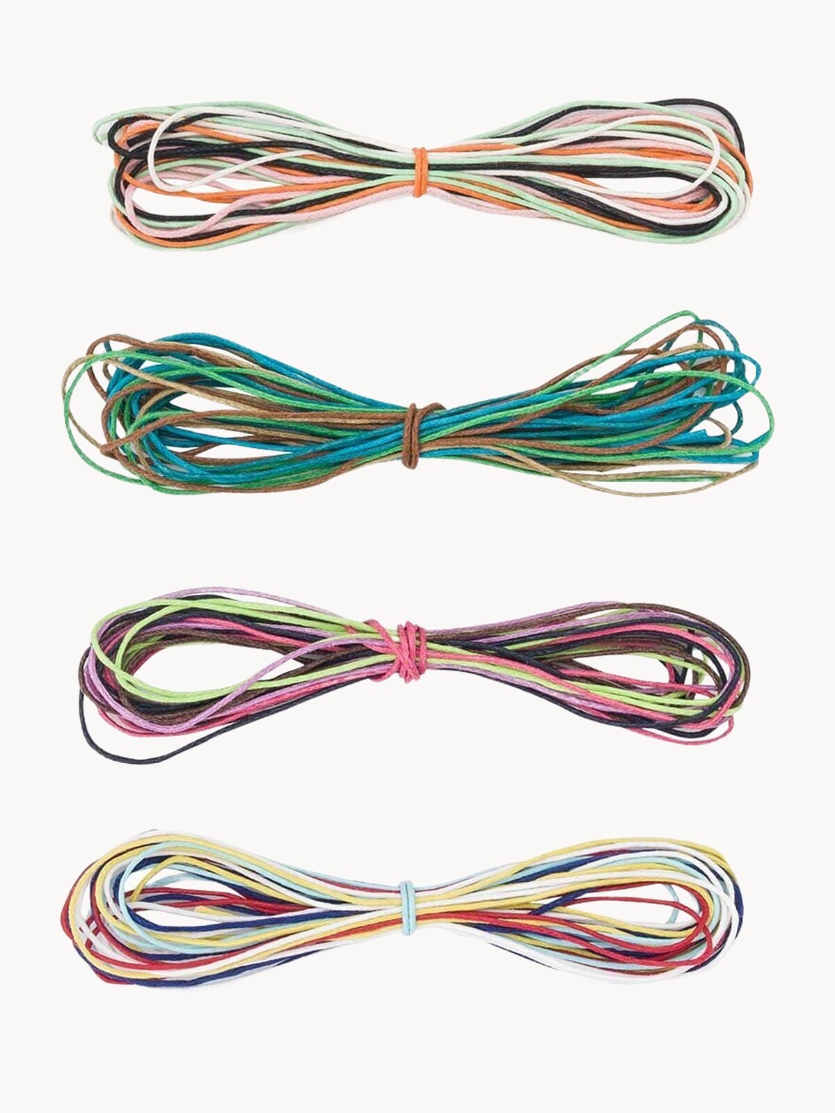 Шнур для рукоделия вощеный 1 мм*1 м, 20 шт, для плетения браслетов и создания украшений, Astra&Craft (разноцветный)