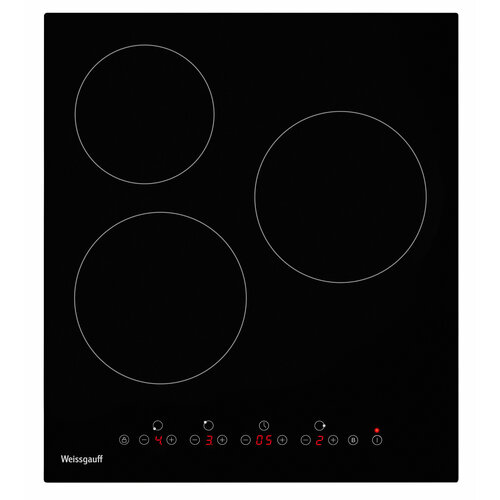 Варочная панель Weissgauff HV 430 B индикация остаточного тепла, 3 года гарантии, 45 см ширина, блокировка от детей, таймер