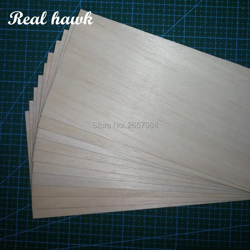 Бальсовые листы Real Hawk 1000x100 мм толщиной 0.75/1/1.5/2/2.5/3/4/5/6/7/8/9/10 мм 1000x100x6mm 5pcs