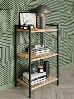 Изображение товара Стеллаж металлический напольный в стиле лофт, этажерка, 49х34х84 см