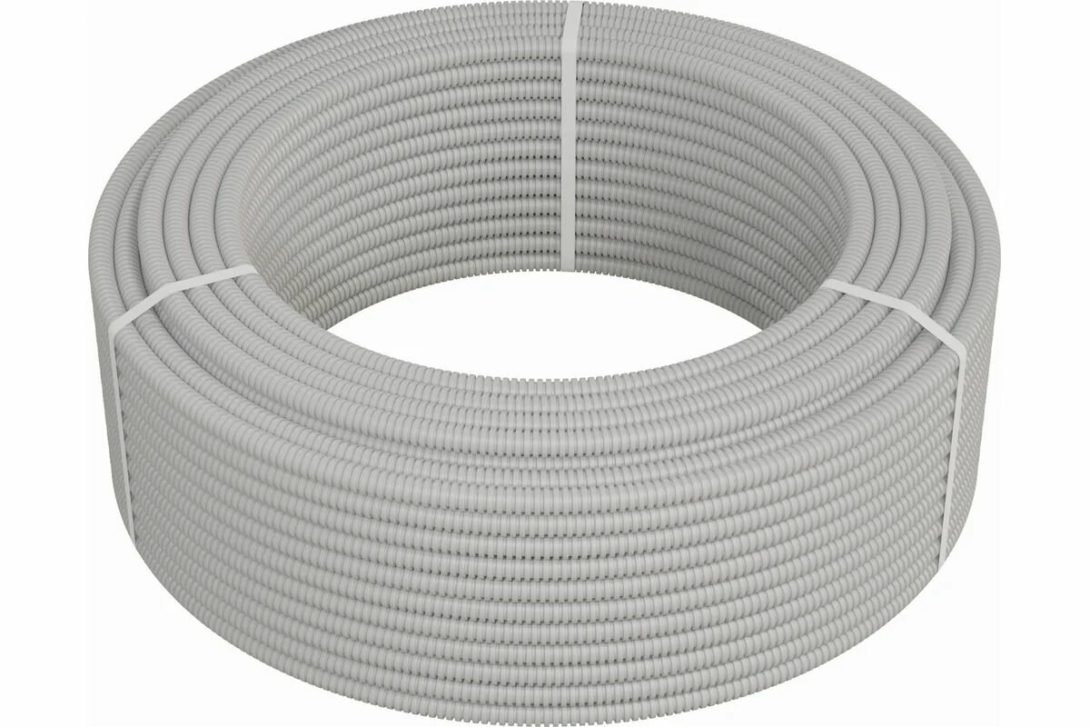 Труба ПВХ Экопласт гофрированная легкая с зондом диаметр 16 мм 100м 10116-100