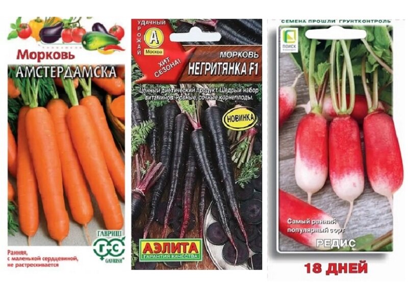 Набор семян Украшение Стола (Морковь Амстердамска Морковь Негритянка F1 Редис 18 Дней)