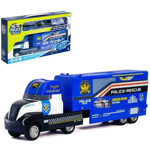 Грузовик инерционный «Полиция», 3 металлические машины в комплекте грузовик инерционный перевозчик 3 металлические машины в комплекте