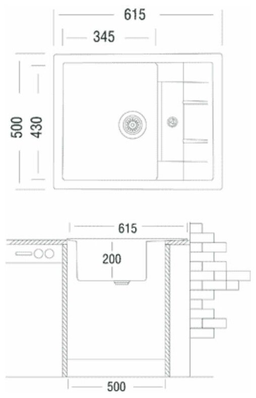 Кухонная мойка TopZero Scarlett Ground (615x500-38), искусственный гранит - фотография № 3