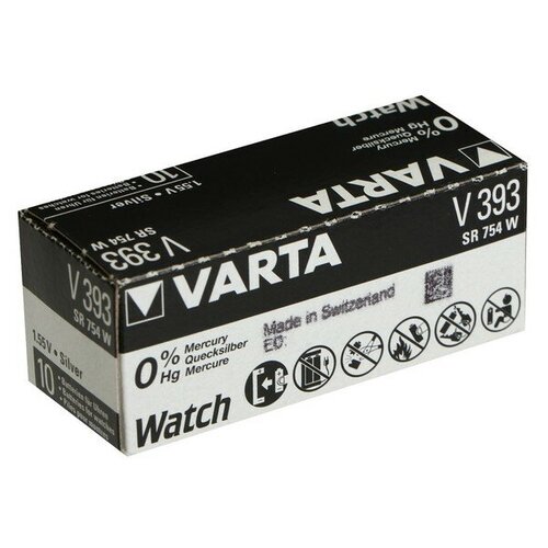 Батарейки Varta Батарейка Varta Silver Oxide, 393 - 1BL, 1.55 В, блистер, 1 шт. varta батарейка varta silver oxide 362 sr721sw 1bl 1 55 в блистер 1 шт