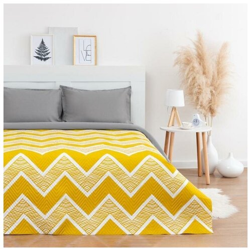 Покрывало евро Зигзаги цв желтый 200 210 5см микрофайбер 100 пэ 2690₽