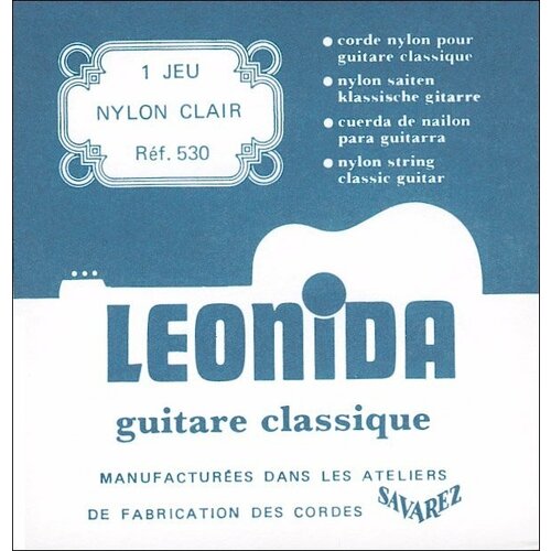 Струны для классической гитары, комплект из 6 струн, нейлоновые, посеребренные, Savarez 530 Leonida 29-42