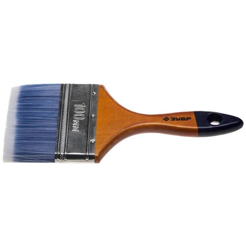 ЗУБР аква 100 мм 4 светлая искусственная щетина деревянная ручка для воднодисперсионных и акриловых ЛКМ плоская кисть 4-01007-100 12 шт 2449₽