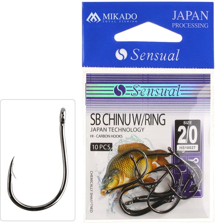 Крючки Mikado SENSUAL - SB CHINU W/RING № 2/0 BN (с ушком) ( 10 шт.) HS10027-2/0B