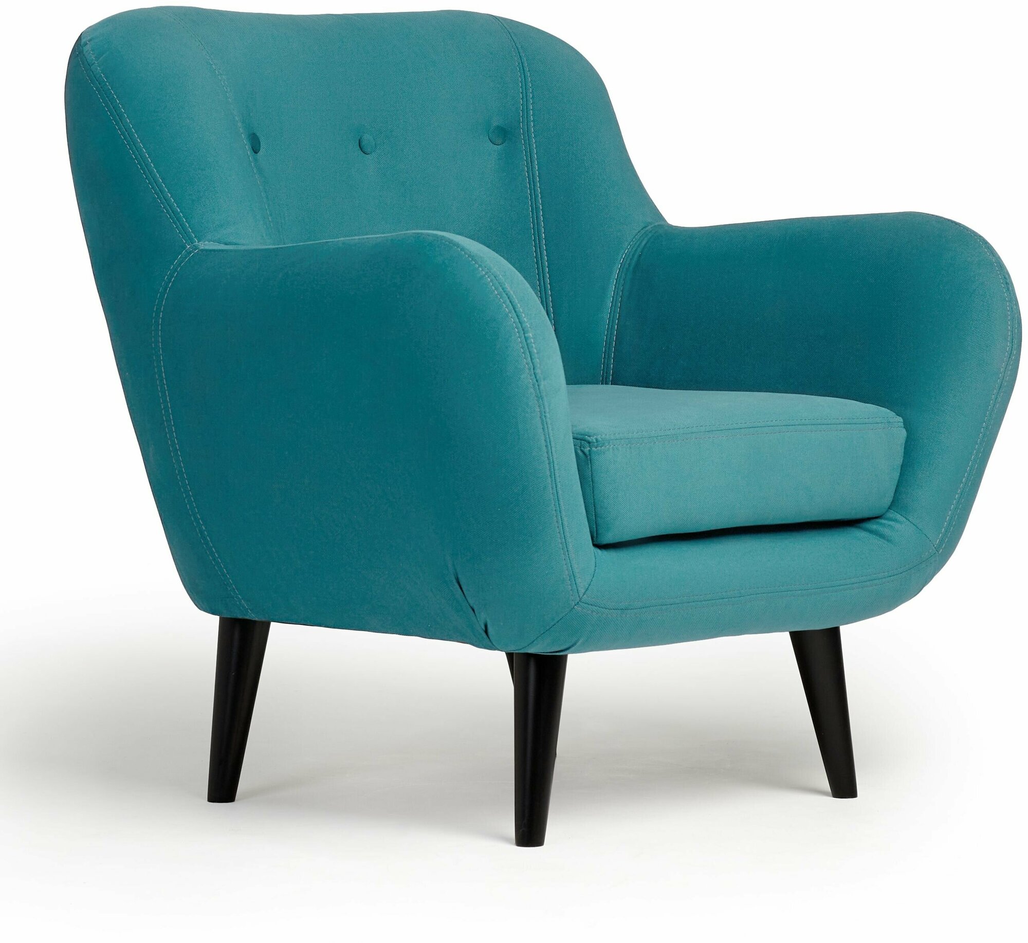 Кресло для отдыха Элефант, на ножках, с подлокотниками, велюр голубой Mblue 23